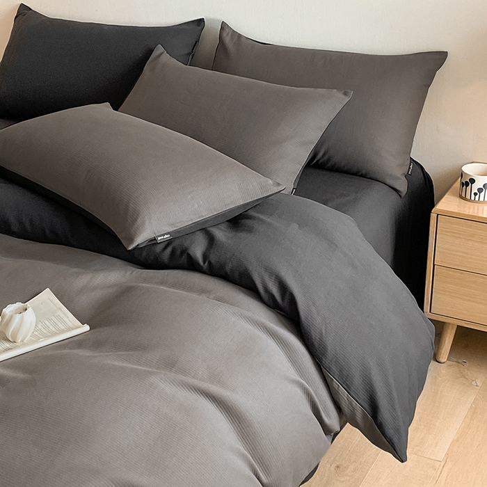 91家纺网 家纺一手货源 找家纺 小叮当家纺仓储工厂店 2025新款提供买家秀爆款花型不断货60s水洗提花全棉纯棉磨毛四件套 玛瑙灰