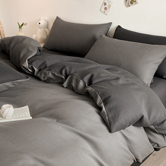 91家纺网 家纺一手货源 找家纺 小叮当家纺仓储工厂店 2025新款提供买家秀爆款花型不断货60s水洗提花全棉纯棉磨毛四件套 玛瑙灰