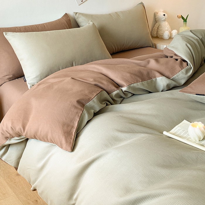 91家纺网 家纺一手货源 找家纺 小叮当家纺仓储工厂店 2025新款提供买家秀爆款花型不断货60s水洗提花全棉纯棉磨毛四件套 木伊棕