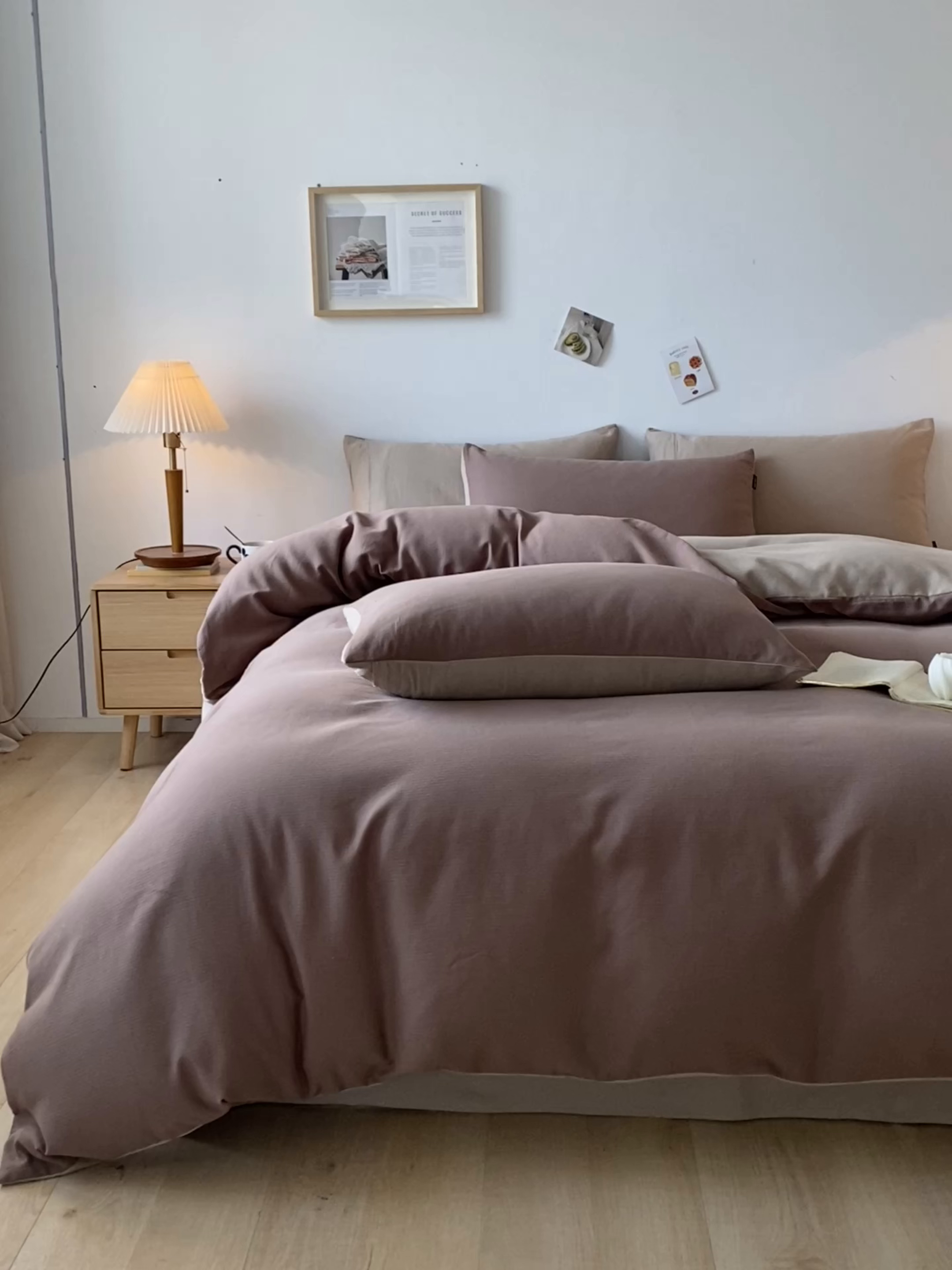 91家纺网 家纺一手货源 找家纺 小叮当家纺仓储工厂店 2025新款提供买家秀爆款花型不断货60s水洗提花全棉纯棉磨毛四件套 迷雾棕