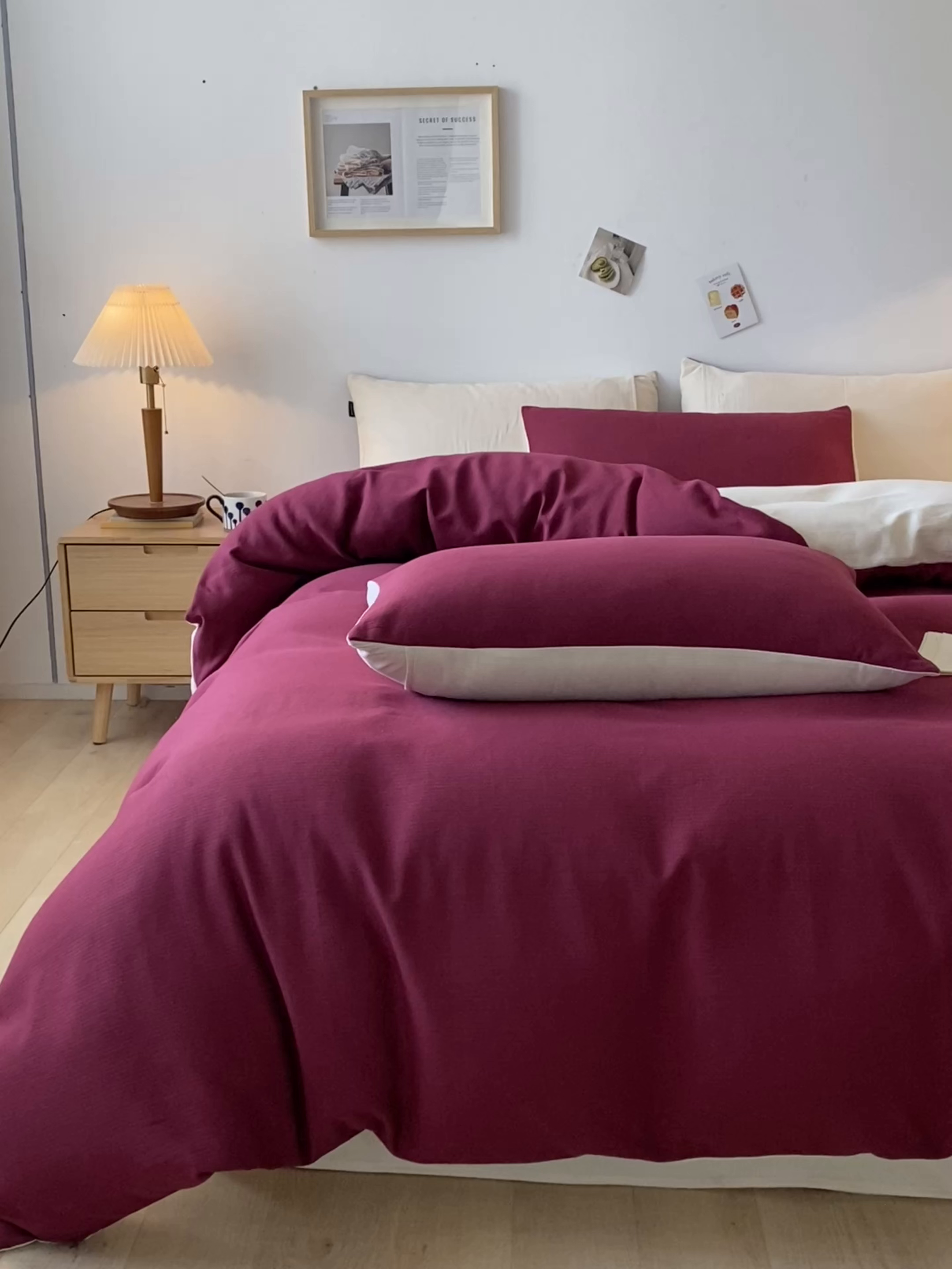 91家纺网 家纺一手货源 找家纺 小叮当家纺仓储工厂店 2025新款提供买家秀爆款花型不断货60s水洗提花全棉纯棉磨毛四件套 富贵红