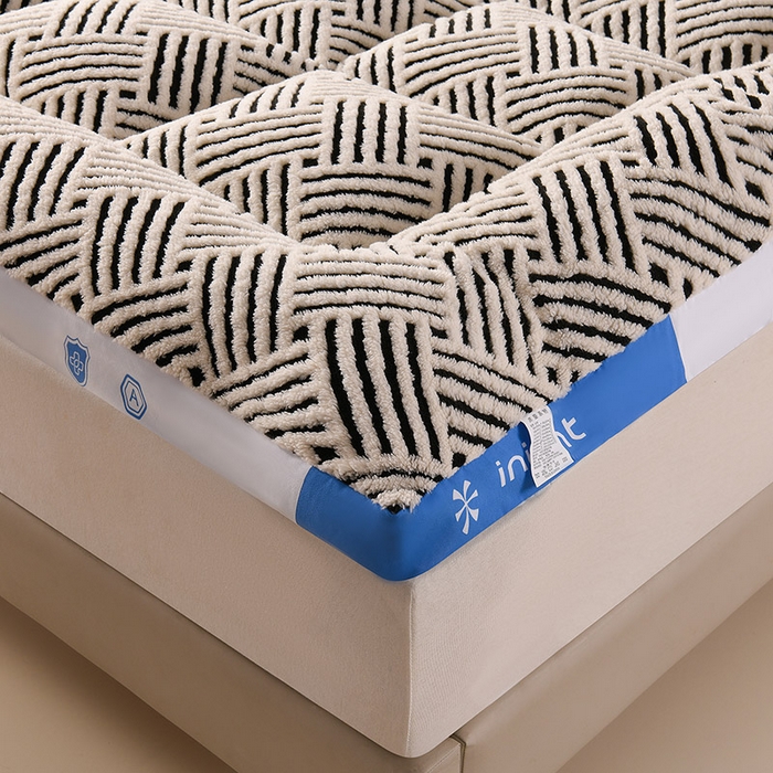 预言家纺 2025新款亲肤缦沙绒系列床垫 蓝边黑白