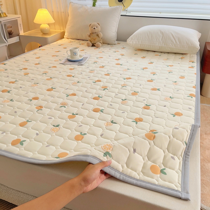 91家纺网 家纺一手货源 找家纺 预言家纺 2025新款亲肤薄垫针织系列床垫 针织桔子