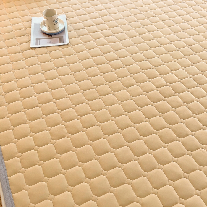 91家纺网 家纺一手货源 找家纺 预言家纺 2025新款亲肤薄垫针织系列床垫 针织驼色