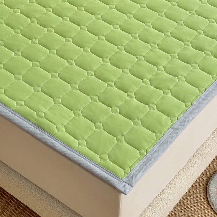 91家纺网 家纺一手货源 找家纺 预言家纺 2025新款亲肤薄垫针织系列床垫 针织果绿