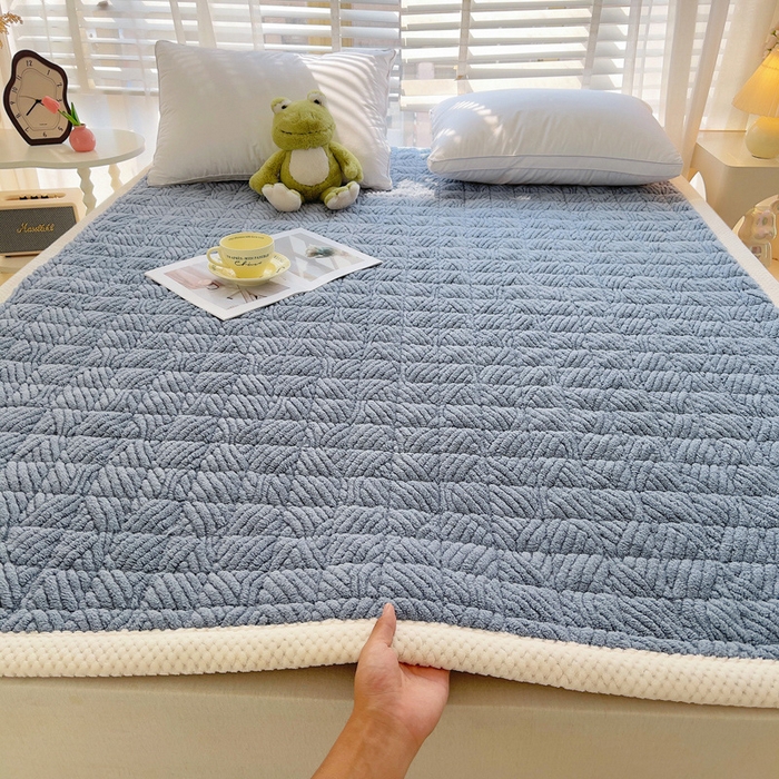 预言家纺 2025新款亲肤薄垫绒系列床垫 薄垫绒蓝灰