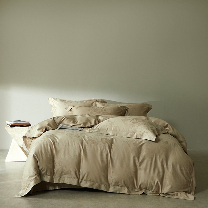 （总）南泉坊 2025新款亲肤舒适50支全棉纯棉埋绳款染色提花四件套