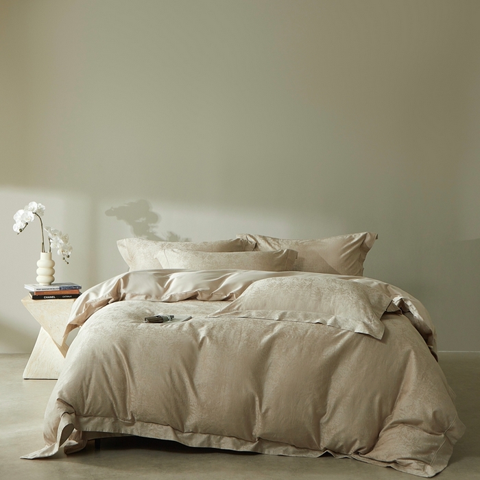 91家纺网 家纺一手货源 找家纺 （总）南泉坊 2025新款亲肤舒适50支全棉纯棉埋绳款染色提花四件套