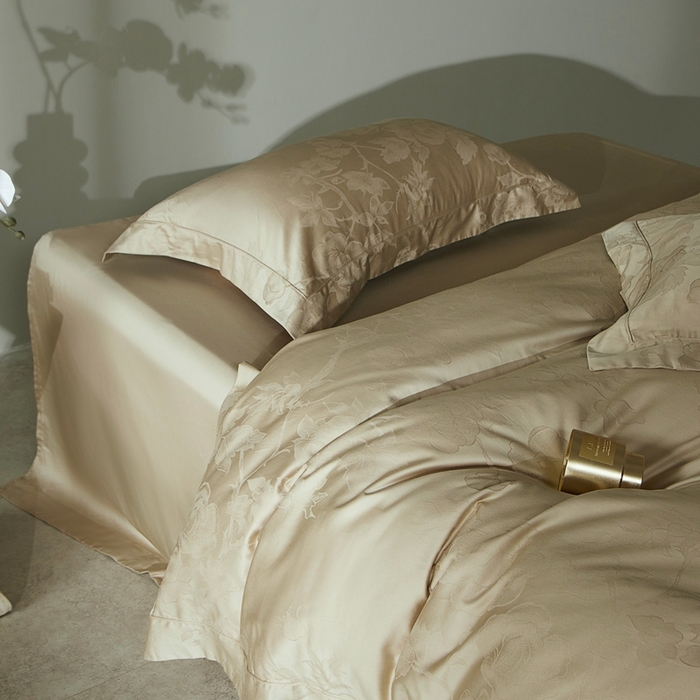 91家纺网 家纺一手货源 找家纺 （总）南泉坊 2025新款亲肤舒适50支全棉纯棉埋绳款染色提花四件套