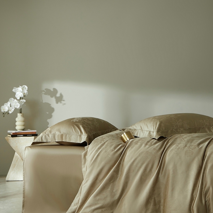 91家纺网 家纺一手货源 找家纺 （总）南泉坊 2025新款亲肤舒适50支全棉纯棉埋绳款染色提花四件套