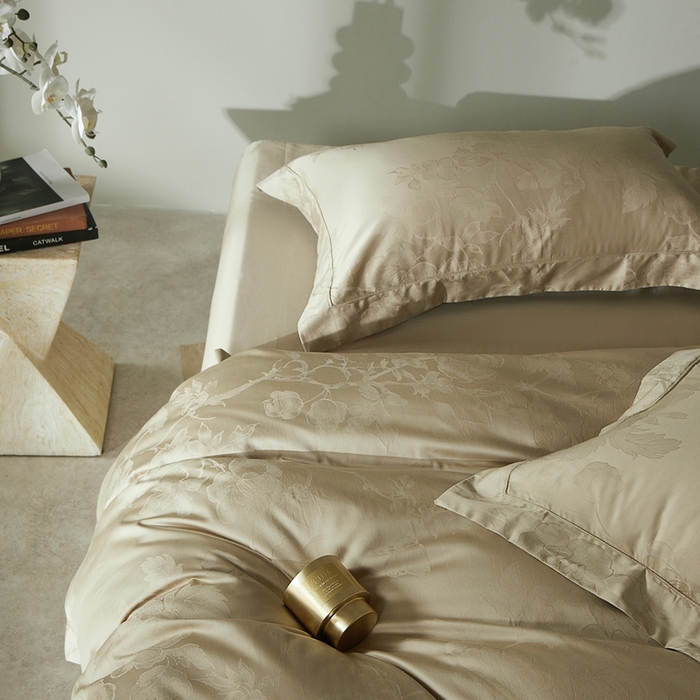 91家纺网 家纺一手货源 找家纺 （总）南泉坊 2025新款亲肤舒适50支全棉纯棉埋绳款染色提花四件套