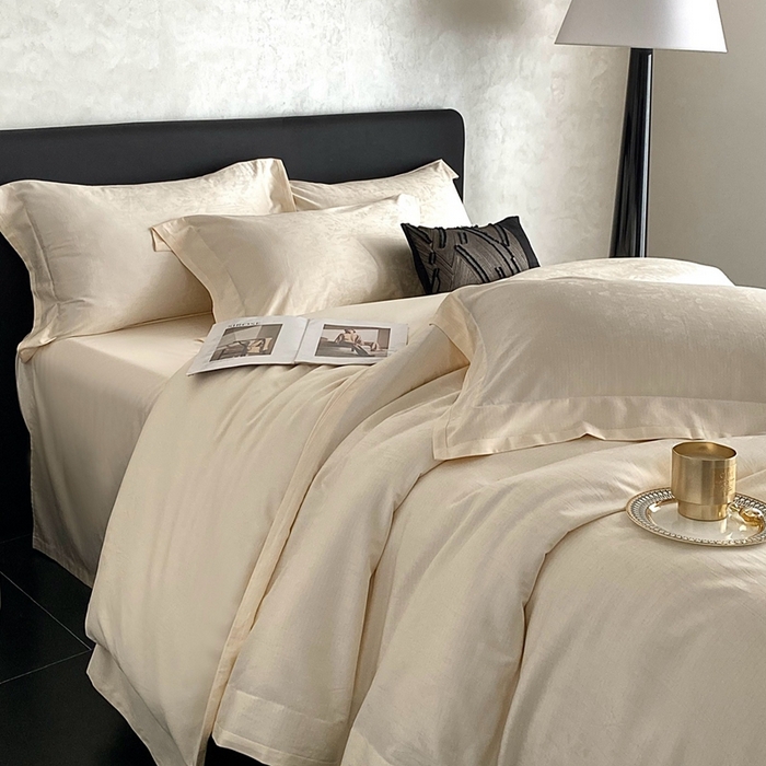 91家纺网 家纺一手货源 找家纺 （总）南泉坊 2025新款亲肤舒适50支全棉纯棉染色提花四件套