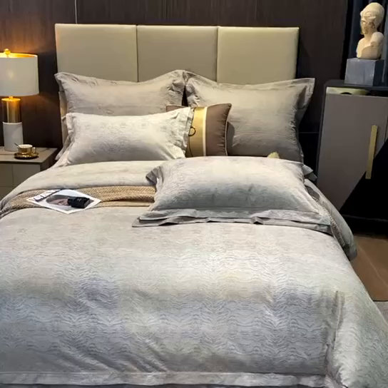 91家纺网 家纺一手货源 找家纺 （总）南泉坊 2025新款亲肤舒适50支全棉纯棉色织提花四件套