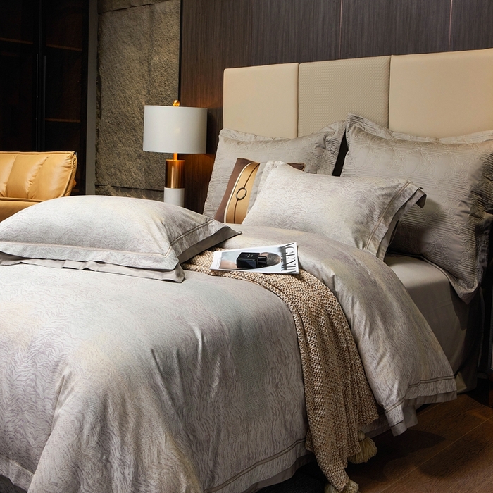 （总）南泉坊 2025新款亲肤舒适50支全棉纯棉色织提花四件套