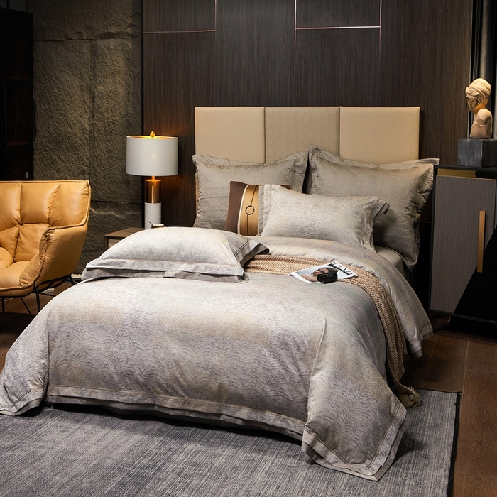 91家纺网 家纺一手货源 找家纺 （总）南泉坊 2025新款亲肤舒适50支全棉纯棉色织提花四件套