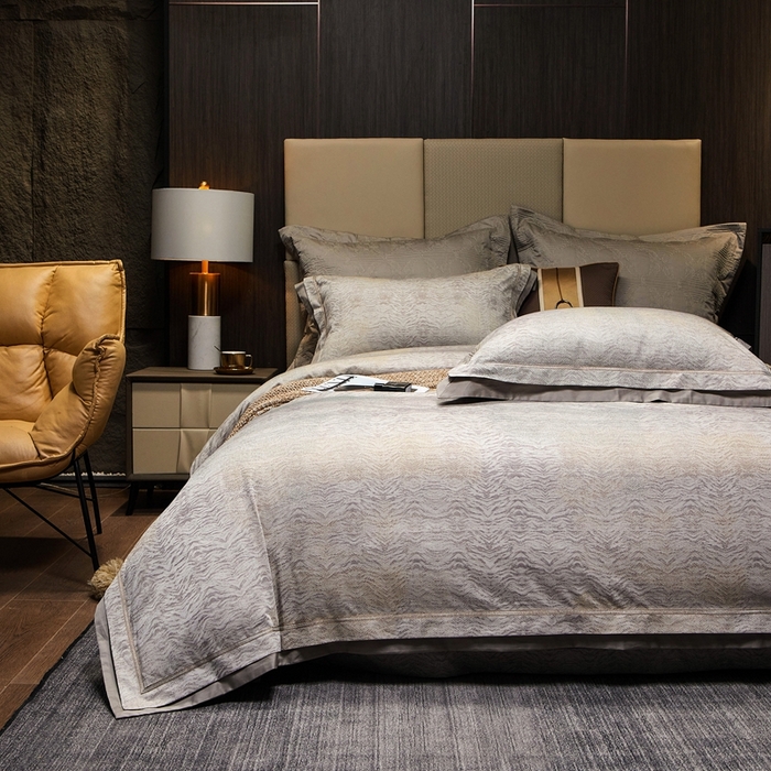 91家纺网 家纺一手货源 找家纺 （总）南泉坊 2025新款亲肤舒适50支全棉纯棉色织提花四件套