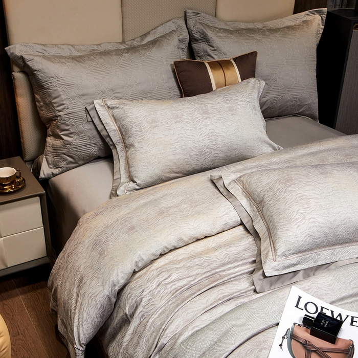 91家纺网 家纺一手货源 找家纺 （总）南泉坊 2025新款亲肤舒适50支全棉纯棉色织提花四件套