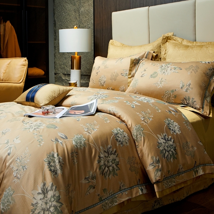 91家纺网 家纺一手货源 找家纺 （总）南泉坊 2025新款亲肤舒适50支全棉纯棉色织提花四件套