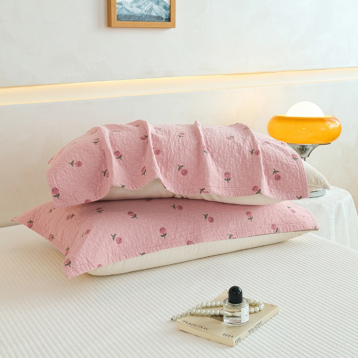 91家纺网 家纺一手货源 找家纺 棠薇家纺 2025新款 枕巾纯棉纱布水洗全棉纱布纯棉耐脏吸汗透气预缩水 花梦粉