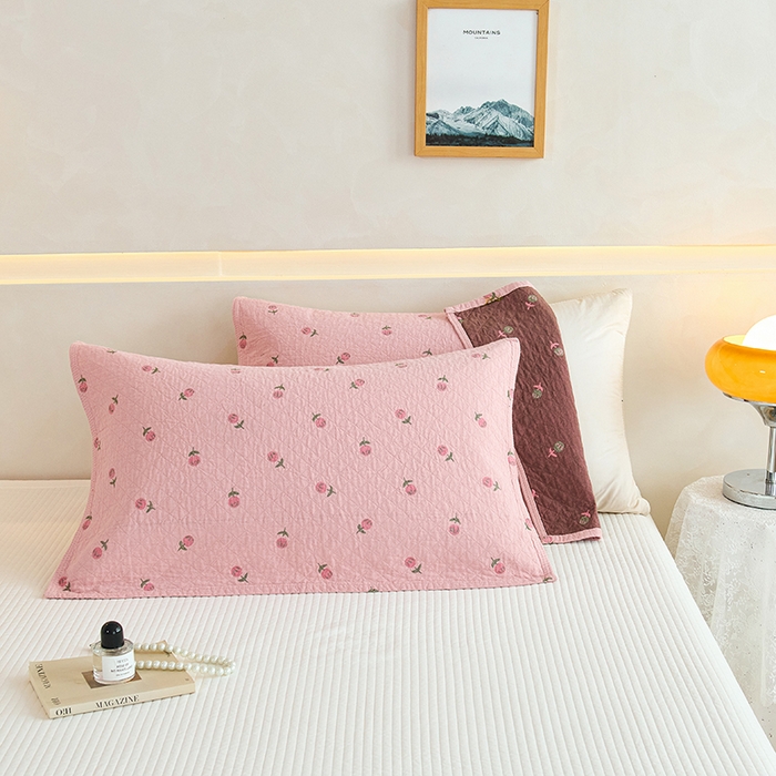 91家纺网 家纺一手货源 找家纺 棠薇家纺 2025新款 枕巾纯棉纱布水洗全棉纱布纯棉耐脏吸汗透气预缩水 花梦粉