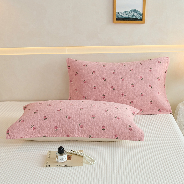 91家纺网 家纺一手货源 找家纺 棠薇家纺 2025新款 枕巾纯棉纱布水洗全棉纱布纯棉耐脏吸汗透气预缩水 花梦粉