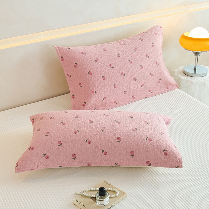 91家纺网 家纺一手货源 找家纺 棠薇家纺 2025新款 枕巾纯棉纱布水洗全棉纱布纯棉耐脏吸汗透气预缩水 花梦粉