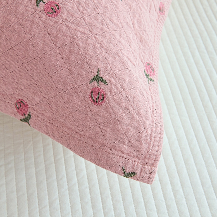 91家纺网 家纺一手货源 找家纺 棠薇家纺 2025新款 枕巾纯棉纱布水洗全棉纱布纯棉耐脏吸汗透气预缩水 花梦粉