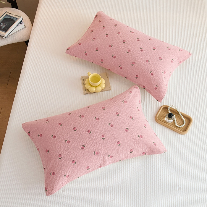 91家纺网 家纺一手货源 找家纺 棠薇家纺 2025新款 枕巾纯棉纱布水洗全棉纱布纯棉耐脏吸汗透气预缩水 花梦粉