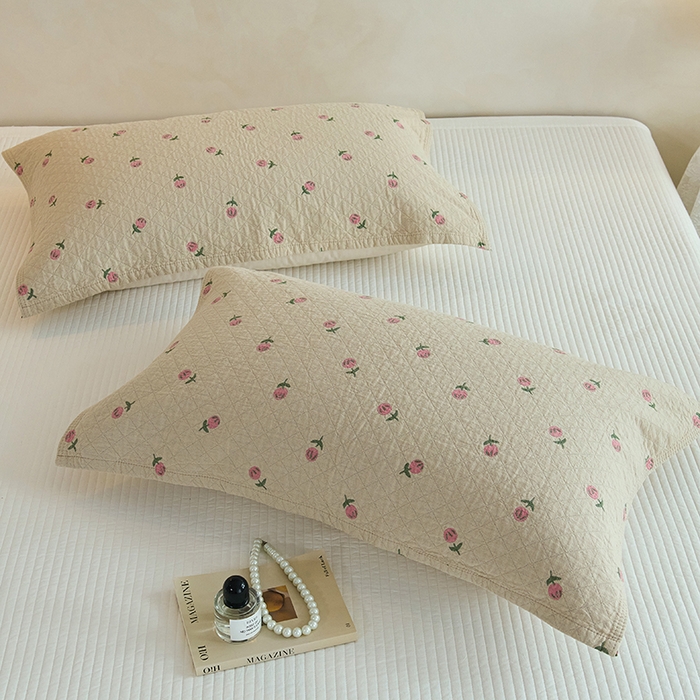 91家纺网 家纺一手货源 找家纺 棠薇家纺 2025新款 枕巾纯棉纱布水洗全棉纱布纯棉耐脏吸汗透气预缩水 花梦浅驼