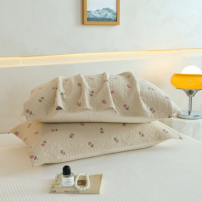 91家纺网 家纺一手货源 找家纺 棠薇家纺 2025新款 枕巾纯棉纱布水洗全棉纱布纯棉耐脏吸汗透气预缩水 花梦浅驼