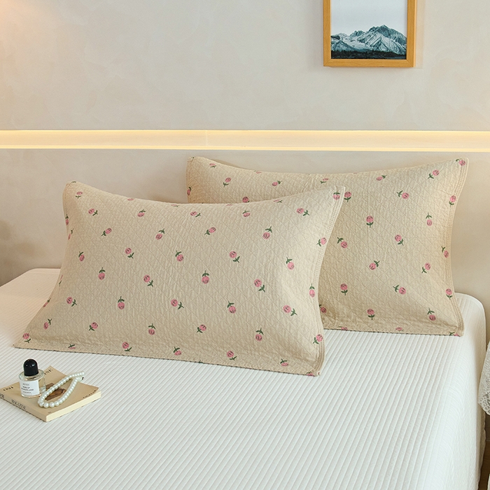 91家纺网 家纺一手货源 找家纺 棠薇家纺 2025新款 枕巾纯棉纱布水洗全棉纱布纯棉耐脏吸汗透气预缩水 花梦浅驼