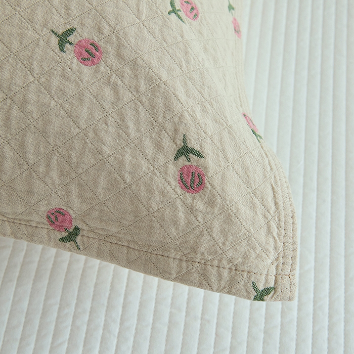 91家纺网 家纺一手货源 找家纺 棠薇家纺 2025新款 枕巾纯棉纱布水洗全棉纱布纯棉耐脏吸汗透气预缩水 花梦浅驼