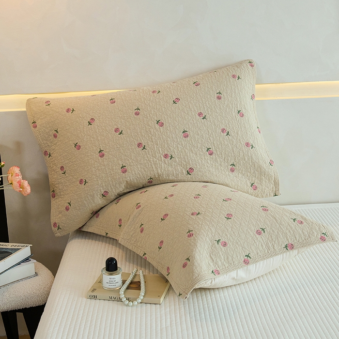 91家纺网 家纺一手货源 找家纺 棠薇家纺 2025新款 枕巾纯棉纱布水洗全棉纱布纯棉耐脏吸汗透气预缩水 花梦浅驼