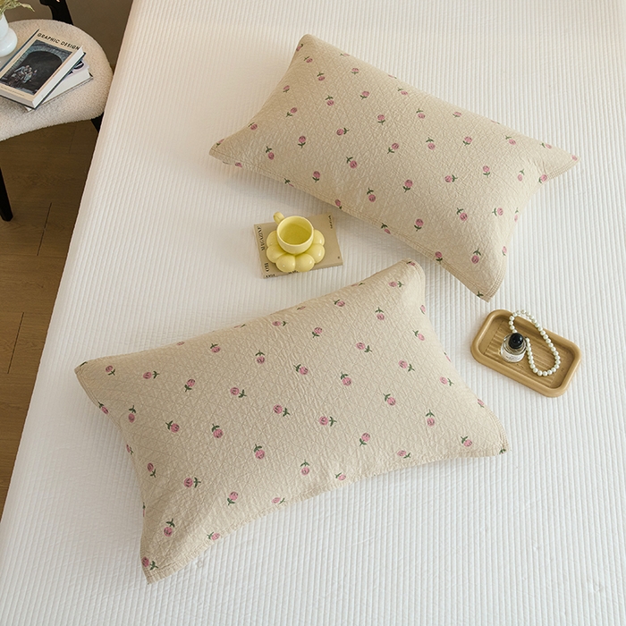 91家纺网 家纺一手货源 找家纺 棠薇家纺 2025新款 枕巾纯棉纱布水洗全棉纱布纯棉耐脏吸汗透气预缩水 花梦浅驼