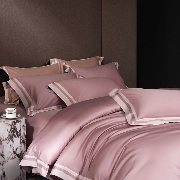 91家纺网 家纺一手货源 找家纺 （总）南泉坊 2025新款亲肤舒适全棉纯棉长绒棉拼接撞色四件套-迈阿密