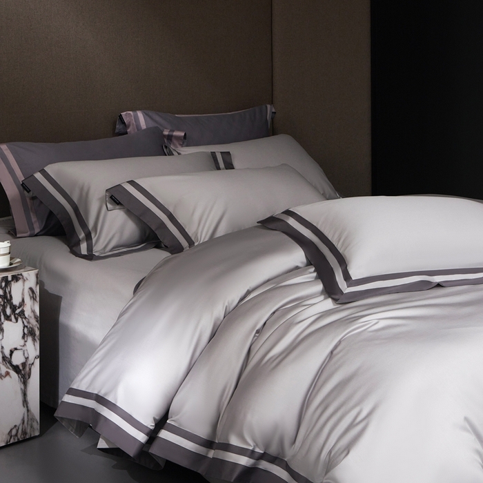 91家纺网 家纺一手货源 找家纺 （总）南泉坊 2025新款亲肤舒适全棉纯棉长绒棉拼接撞色四件套-迈阿密