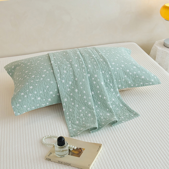 91家纺网 家纺一手货源 找家纺 棠薇家纺 2025新款 枕巾纯棉纱布水洗全棉纱布纯棉耐脏吸汗透气预缩水 星月绿