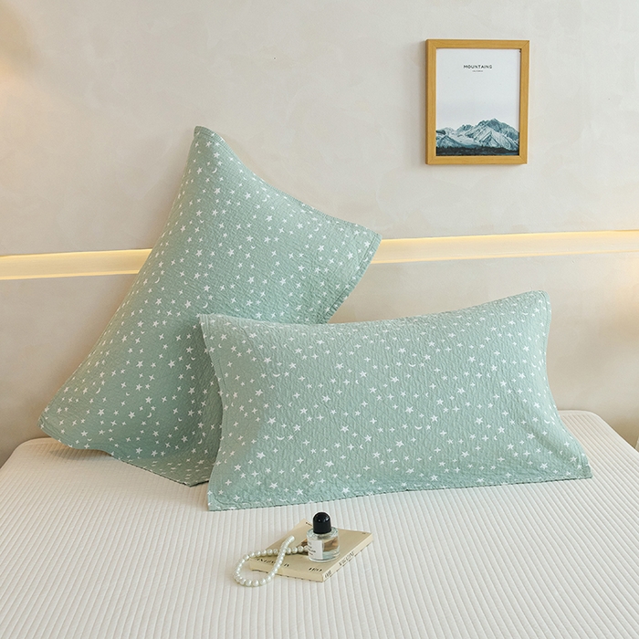 91家纺网 家纺一手货源 找家纺 棠薇家纺 2025新款 枕巾纯棉纱布水洗全棉纱布纯棉耐脏吸汗透气预缩水 星月绿