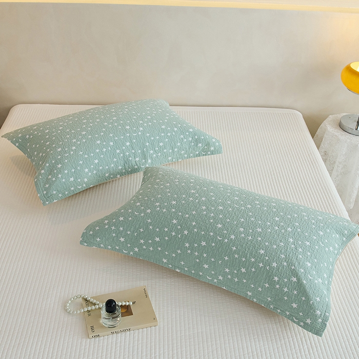 91家纺网 家纺一手货源 找家纺 棠薇家纺 2025新款 枕巾纯棉纱布水洗全棉纱布纯棉耐脏吸汗透气预缩水 星月绿