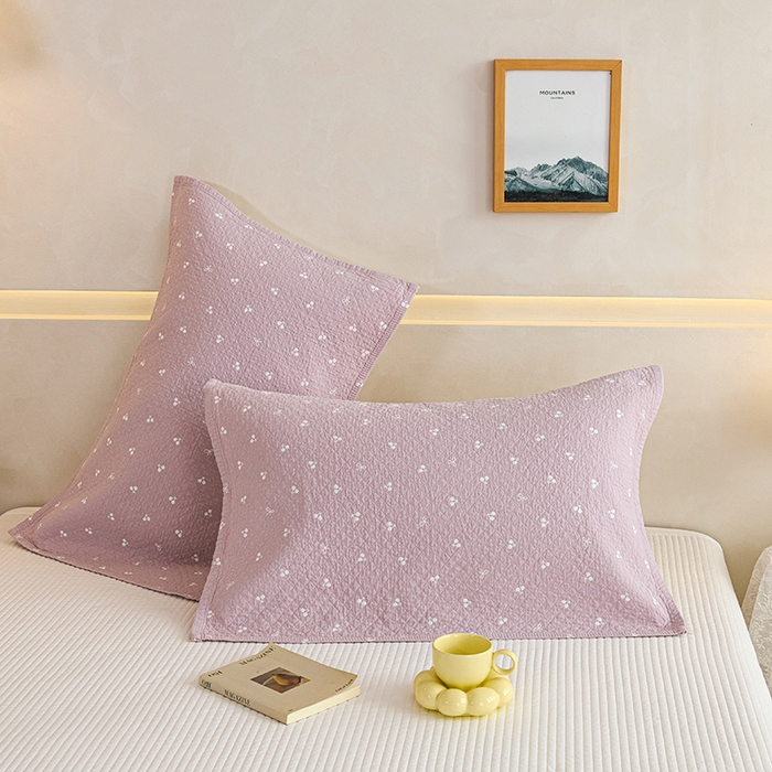 91家纺网 家纺一手货源 找家纺 棠薇家纺 2025新款 枕巾纯棉纱布水洗全棉纱布纯棉耐脏吸汗透气预缩水 樱桃朵朵粉