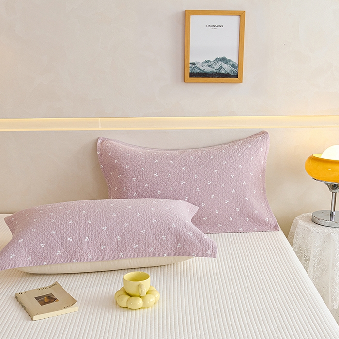 91家纺网 家纺一手货源 找家纺 棠薇家纺 2025新款 枕巾纯棉纱布水洗全棉纱布纯棉耐脏吸汗透气预缩水 樱桃朵朵粉