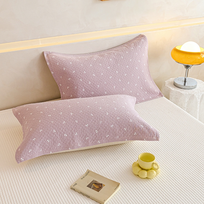 91家纺网 家纺一手货源 找家纺 棠薇家纺 2025新款 枕巾纯棉纱布水洗全棉纱布纯棉耐脏吸汗透气预缩水 樱桃朵朵粉