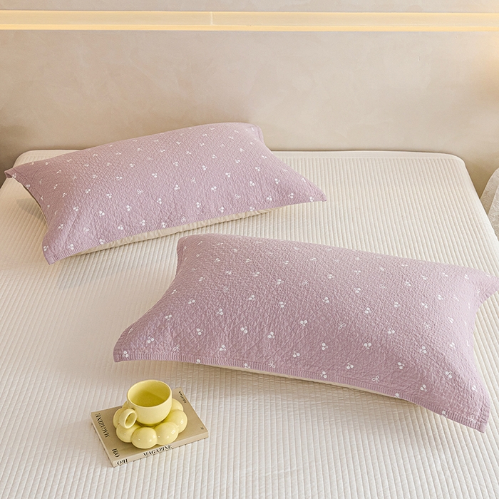 91家纺网 家纺一手货源 找家纺 棠薇家纺 2025新款 枕巾纯棉纱布水洗全棉纱布纯棉耐脏吸汗透气预缩水 樱桃朵朵粉