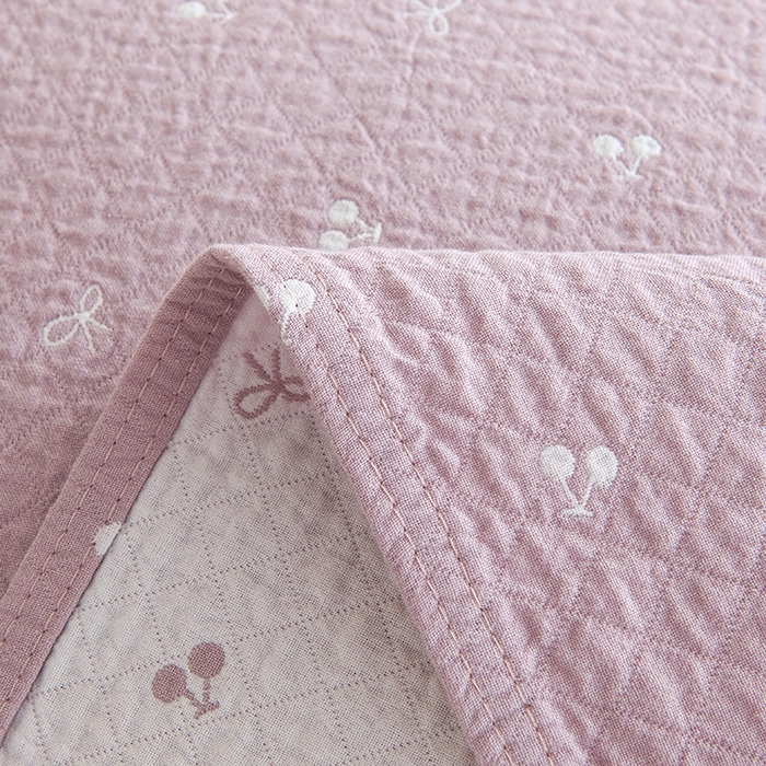91家纺网 家纺一手货源 找家纺 棠薇家纺 2025新款 枕巾纯棉纱布水洗全棉纱布纯棉耐脏吸汗透气预缩水 樱桃朵朵粉