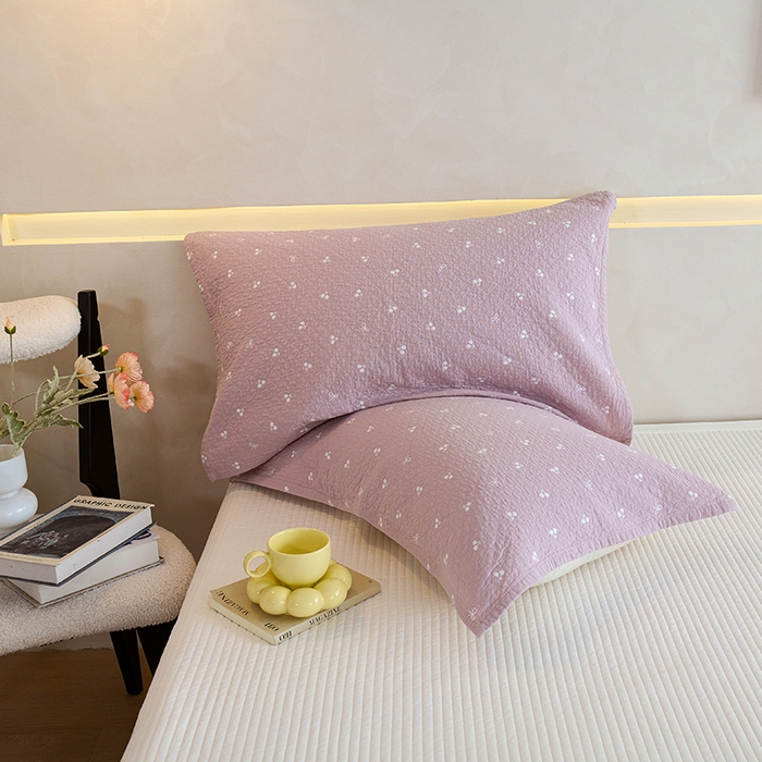 91家纺网 家纺一手货源 找家纺 棠薇家纺 2025新款 枕巾纯棉纱布水洗全棉纱布纯棉耐脏吸汗透气预缩水 樱桃朵朵粉