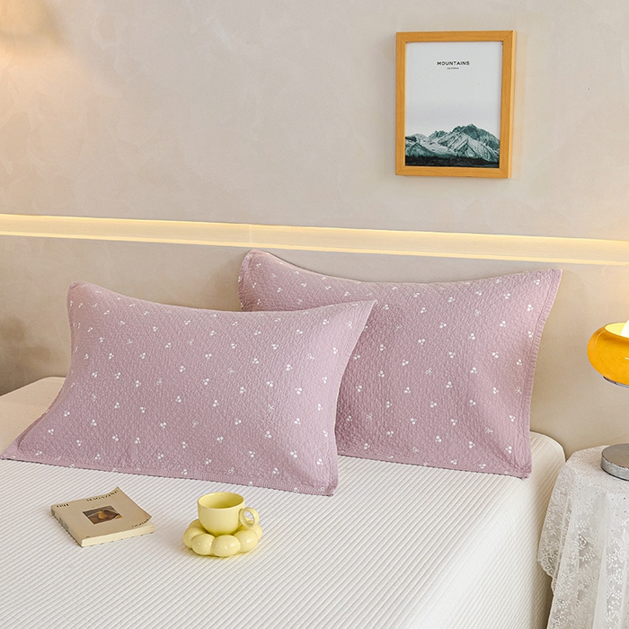 91家纺网 家纺一手货源 找家纺 棠薇家纺 2025新款 枕巾纯棉纱布水洗全棉纱布纯棉耐脏吸汗透气预缩水 樱桃朵朵粉