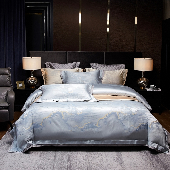 91家纺网 家纺一手货源 找家纺 （总）南泉坊 2025新款亲肤舒适双层荷叶边色织提花四件套