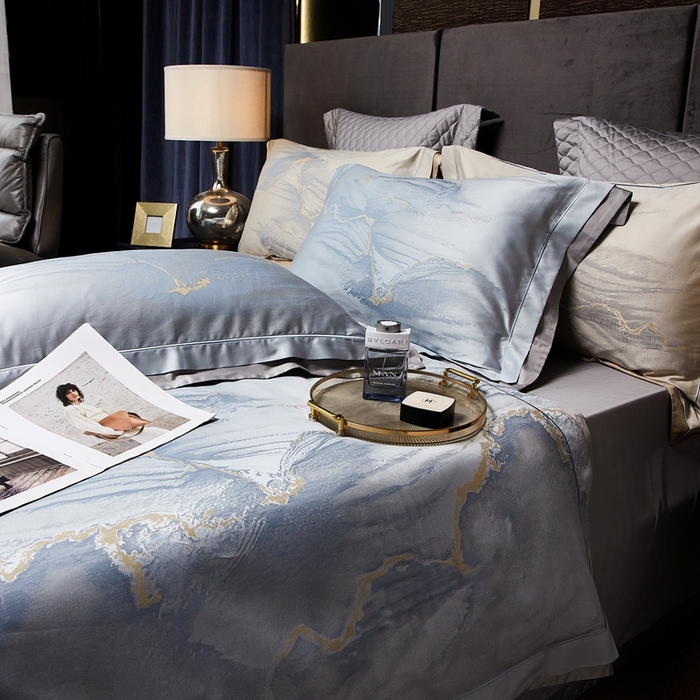 91家纺网 家纺一手货源 找家纺 （总）南泉坊 2025新款亲肤舒适双层荷叶边色织提花四件套