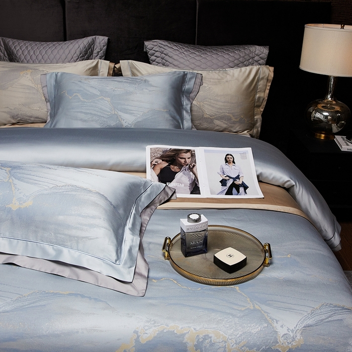 91家纺网 家纺一手货源 找家纺 （总）南泉坊 2025新款亲肤舒适双层荷叶边色织提花四件套