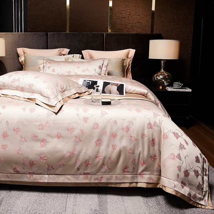 91家纺网 家纺一手货源 找家纺 （总）南泉坊 2025新款亲肤舒适双层荷叶边色织提花四件套